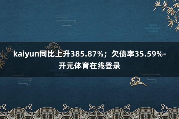 kaiyun同比上升385.87%；欠债率35.59%-开元体育在线登录