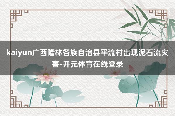 kaiyun广西隆林各族自治县平流村出现泥石流灾害-开元体育在线登录